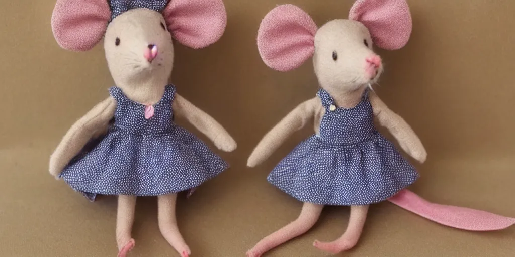 Image similar to the cutest little mouse is happy to wear a new dress