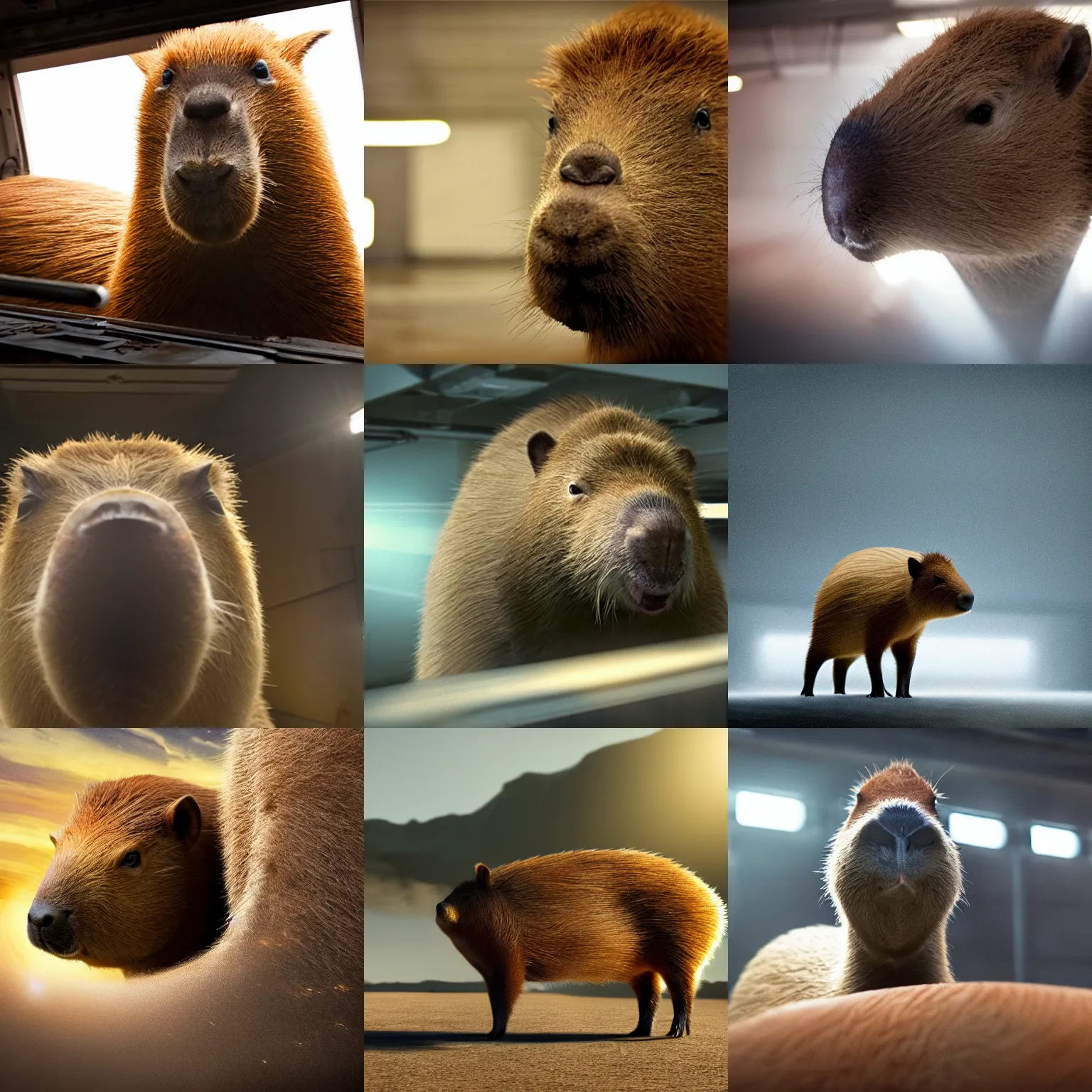 Prompt: capybara in interstellar. dramatic lighting, 4 k.