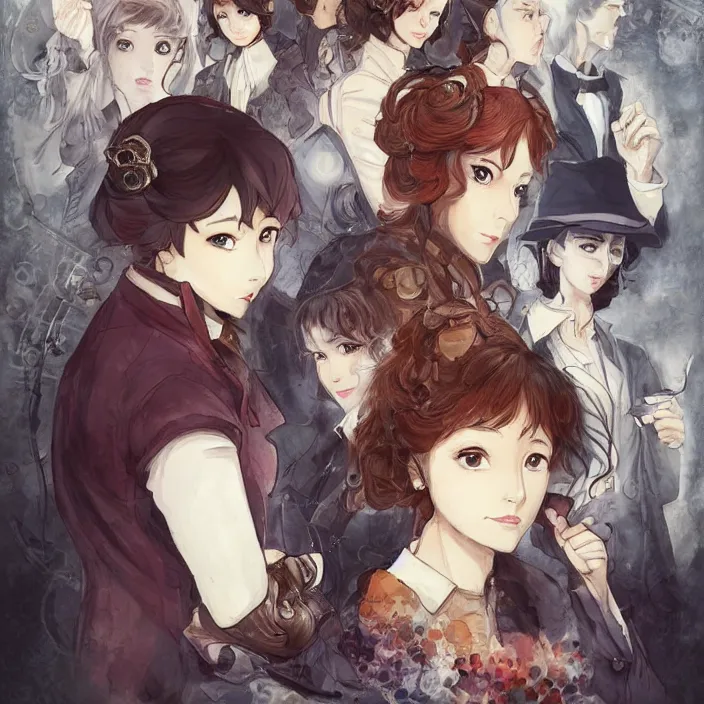Prompt: The Portrait of Female Sherlock Holmes, Anime Fantasy Illustration by Tomoyuki Yamasaki, Kyoto Studio, Madhouse, Ufotable, trending on artstation