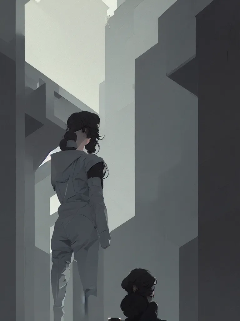 Image similar to by moebius and atey ghailan | brutalist portrait |