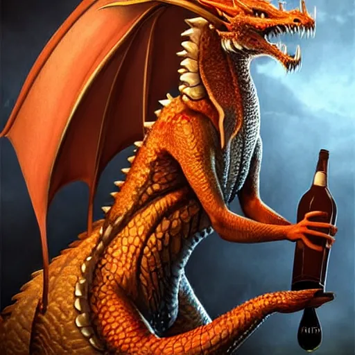 Image similar to a anthropomorphic dragon drinking in a bar Trending on artstation DeviantArt Pinterest furaffinty Photorealistic HD 8k highlights and shadow detailed High Resolution