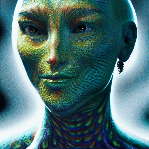 Prompt: portrait ultra dimensional reptilian entity, accidentally tripping on dmt and acid, psychedelic experience, overwhelming psychosis of self realization and burning awakening, ultra high definition, unreal engine 5, hyperrealism, masterpiece composition, by barclay shaw 8 k photorealistic