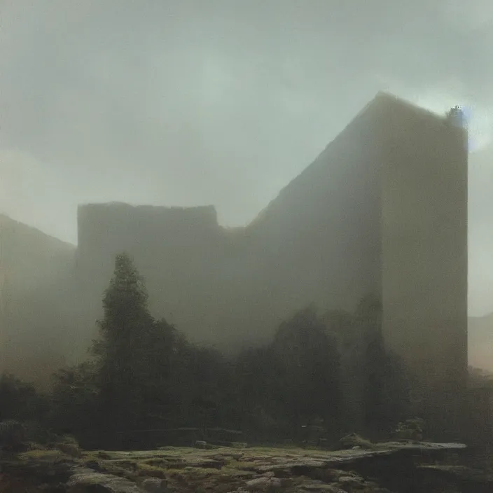 Image similar to a building in a landscape, by john harris