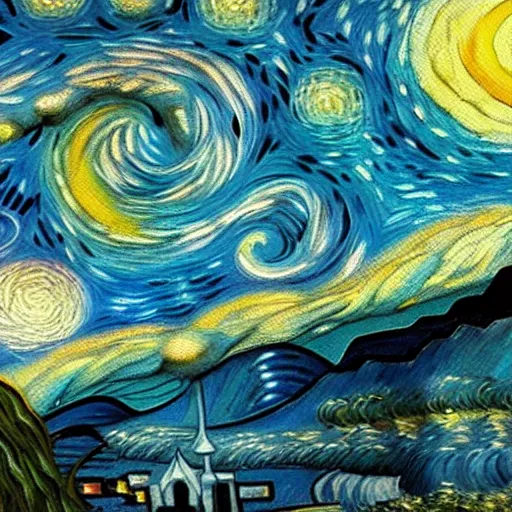 Image similar to an oil painting of consciousness becoming aware of itself as the formless ground of existence transcending the mundane van gogh style trending on artstation