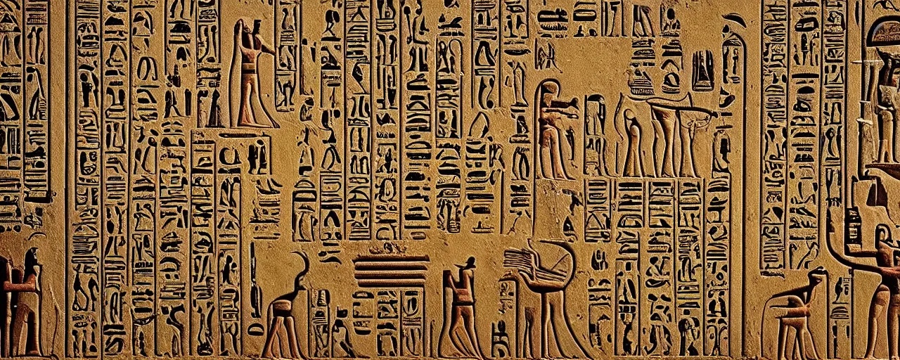 Prompt: ancient egyptian hieroglyphics about spaghetti, hyper - realistic, small details, intricate, canon 5 0 mm, wes anderson film, kodachrome