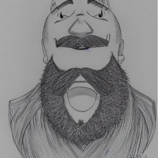 Image similar to a man with a beard, drawn by Masashi Kishimoto