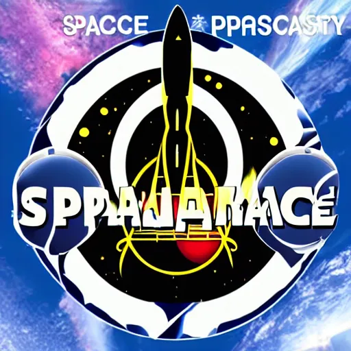 Image similar to a fantasy space program logo