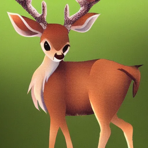 Image similar to a cel shaded full body deer, disney art, bambi