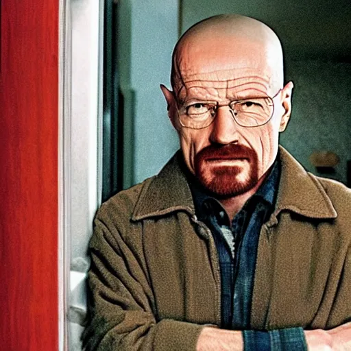 Prompt: walter white in home alone movie 4k