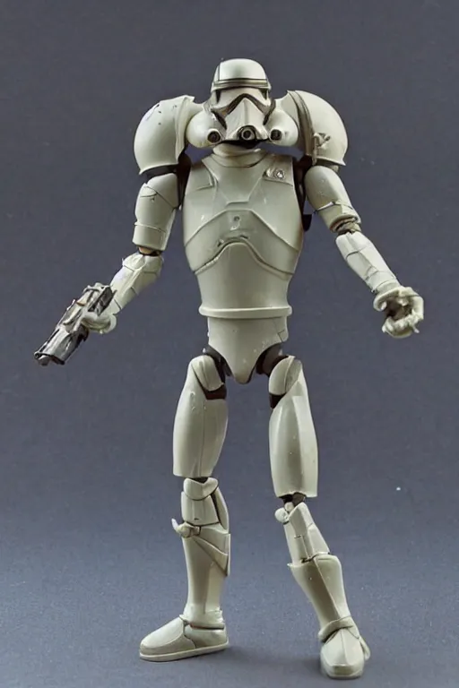 Image similar to 1 9 8 6 kenner action figure, 5 points of articulation, heroic human proportions, sci fi, high detail, t - pose, star wars, warhammer 4 0 0 0