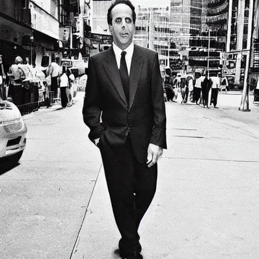 Image similar to Jerry Seinfeld wearing a blazer designed by Issey Miyake!!!!!!!!!, street photography!!!!!!!!!!!!!, are bure boke!!!!!!!!! are bure boke!!!!!!!!, by Daido Moriyama!!!!!!!