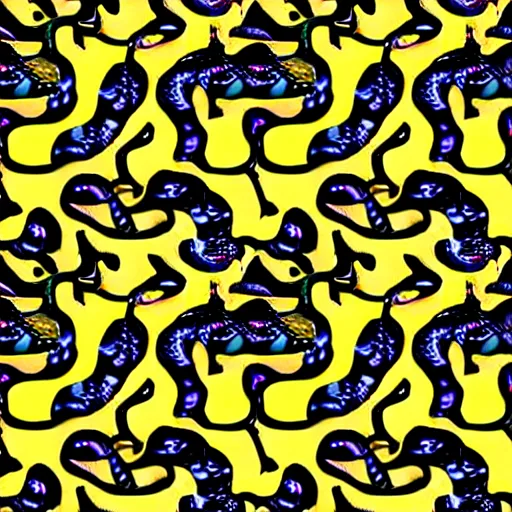 Image similar to seamless pattern showing poisonous snakes. colorful, hdr photography, seamless, tileable, ornament.