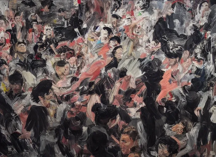 Prompt: unpunished crime, original concept by cecily brown, adrian ghenie and zeng fanzhi, intense atmosphere, very angry feeling, not very abstract