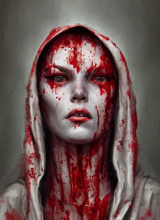 Prompt: digital _ painting _ of _ bloody mary _ by _ filipe _ pagliuso _ and _ justin _ gerard _ symmetric _ fantasy _ highly _ detailed _ realistic _ intricate _ port