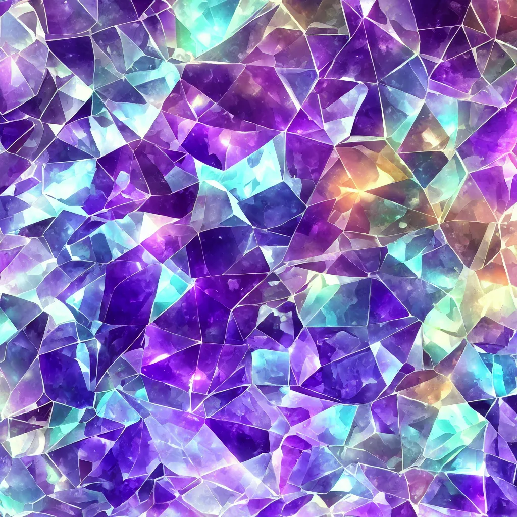 Image similar to amethyst geo gemstone prism multicolor gold liquid emeraud pearl quartz saphir grenat fluorite stylized digital illustration video game icon global illumination ray tracing advanced technology