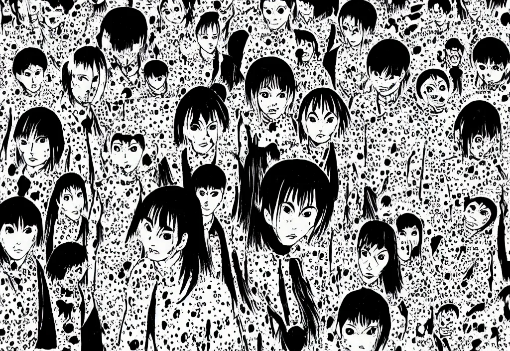 Prompt: kikoriki by junji ito