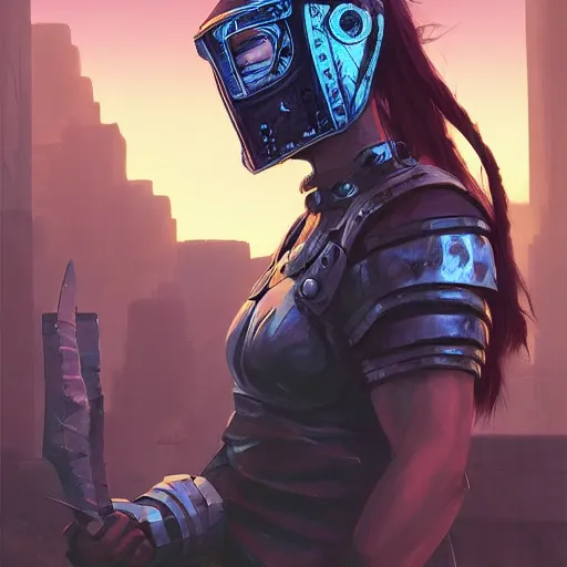 Image similar to cyberpunk viking helmet mask warrior goddess robot ninja fantasy, art gta 5 cover, official fanart behance hd artstation by jesper ejsing, by rhads, makoto shinkai and lois van baarle, ilya kuvshinov, ossdraws