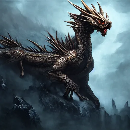 Image similar to hyperrealistic mixed media high resolution image of a beautiful dragon, stunning 3d render inspired art by István Sándorfi and Greg Rutkowski and Unreal Engine, perfect symmetry, dim volumetric lighting, 8k octane beautifully detailed render, post-processing, extremely hyper-detailed, intricate, epic composition, highly detailed attributes, highly detailed atmosphere, full body shot, cinematic lighting, masterpiece, trending on artstation, very very detailed, masterpiece, stunning, flawless structure, lifelike texture, perfection,