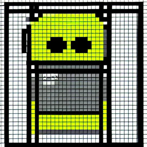 Prompt: oscar the grouch as pixel art on a 1990's macintosh computer screen, pixel art