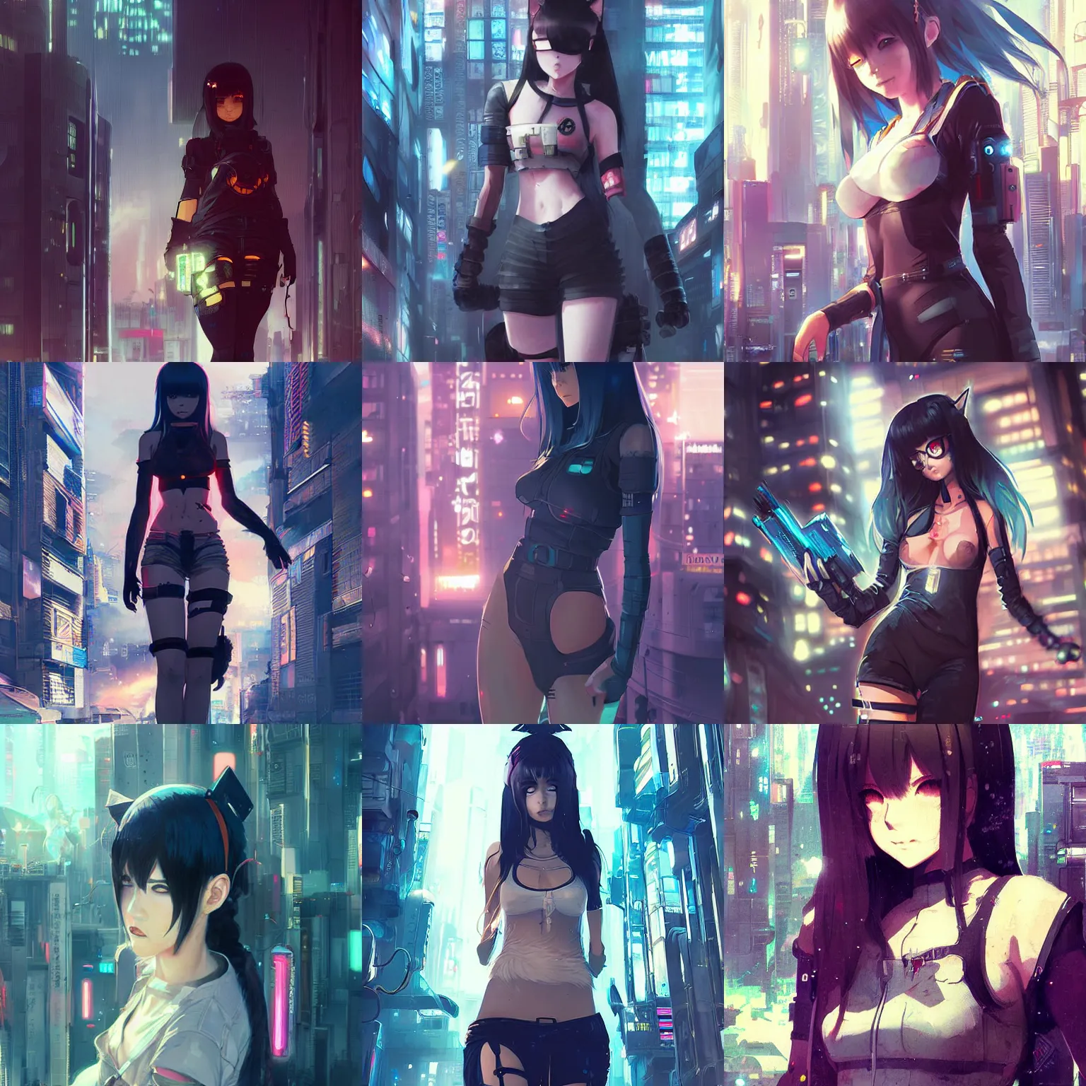 cyberpunk city girl by Subaru_sama