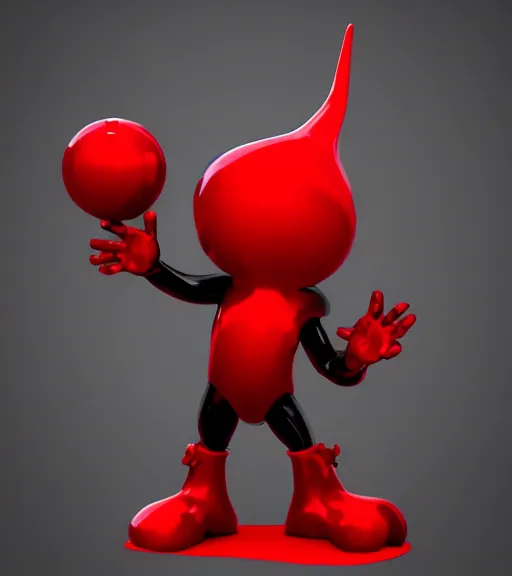 Image similar to a sculpture of cute wizard black red 3 d by jeff koons ray tracing, octane redner brilliantly coloured, trending on artstation, unreal engine, hdr, polished