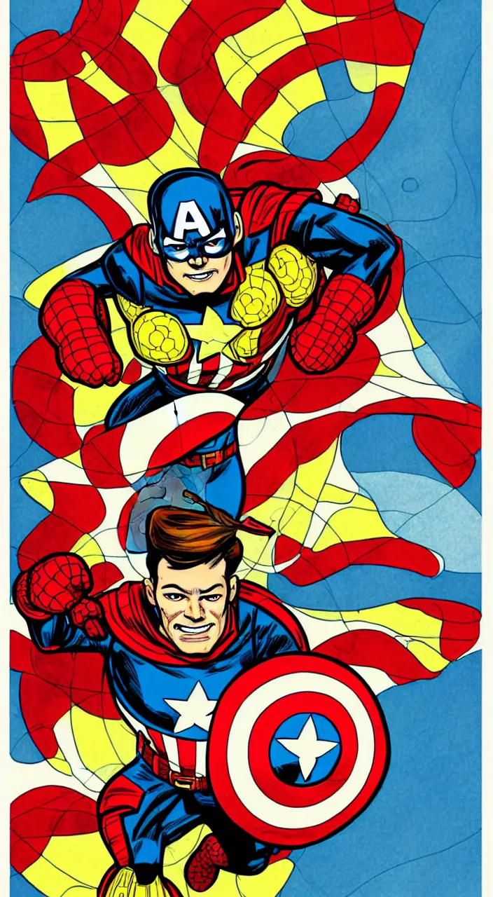 Image similar to illustration of captain marigold, marvel comic book drawing