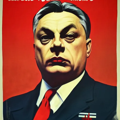 Prompt: highly detailed propaganda poster portrait of the leader of fascist hungary, viktor orban looking into the distance, oil pipes in the background, by edward hopper