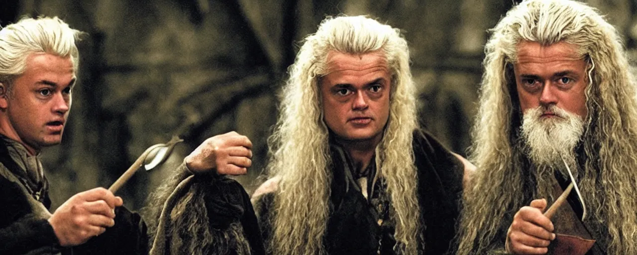 Image similar to geert wilders as the fellowship of the ring