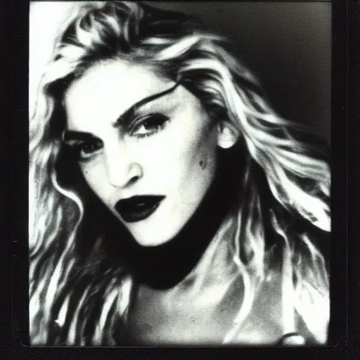 Prompt: polaroid of madonna from the 80s