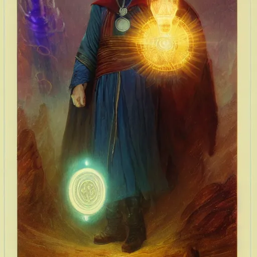 Image similar to joe biden as doctor strange, radiant light, caustics, heroic, bright iridescent light, by gaston bussiere, bayard wu, greg rutkowski, maxim verehin