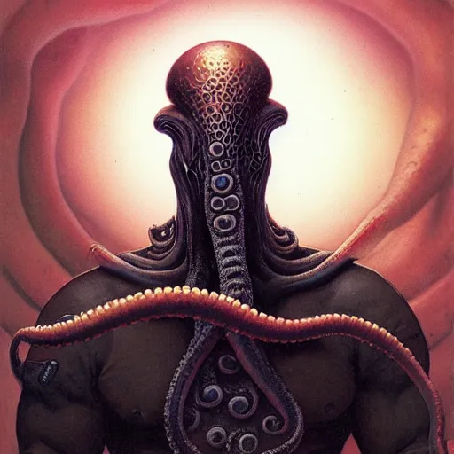 Image similar to portrait of a tentacle warrior, by Gerald Brom