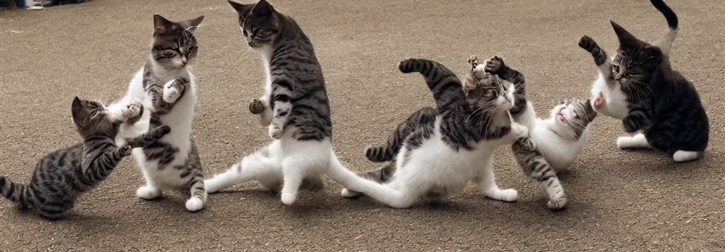 Prompt: a photo of cats playing