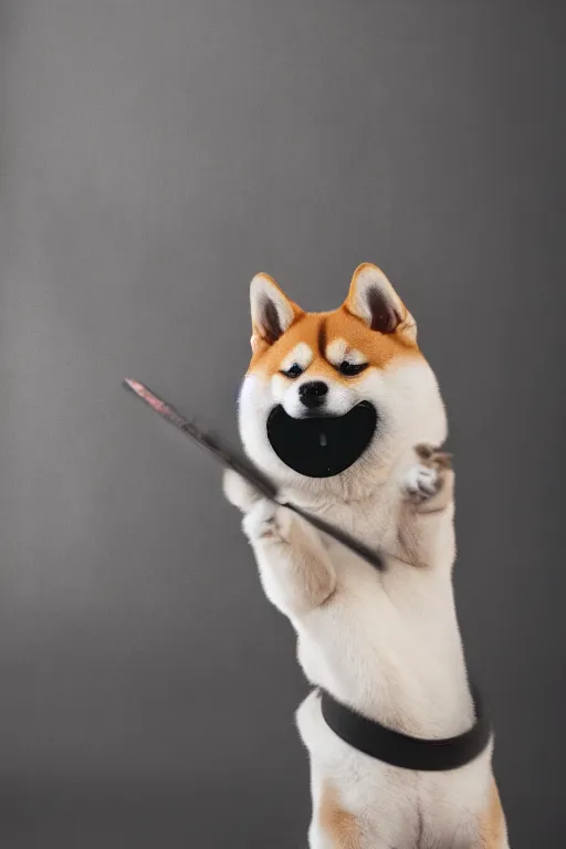 Prompt: 📷 shiba inu wielding baseaball bat, canine photography, dramatic shot, very detailed, 4 k ✨