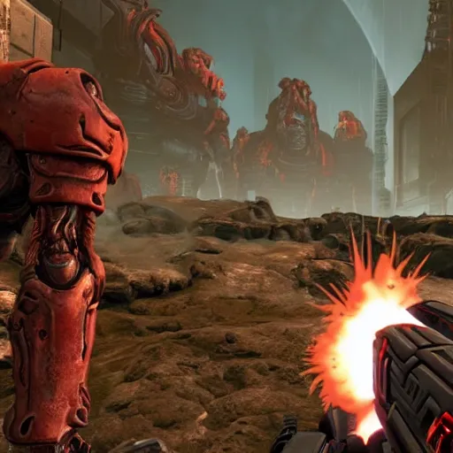 Image similar to screenshot from Doom 5 (2025), Playstation 6