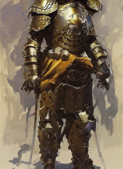 Image similar to a highly detailed paladin portrait with armour, fantasy, by gregory manchess, james gurney, james jean