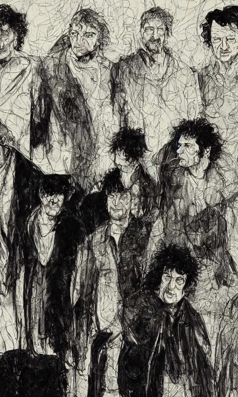 Image similar to portrait of king neil gaiman, mike dringenberg and dave mckean