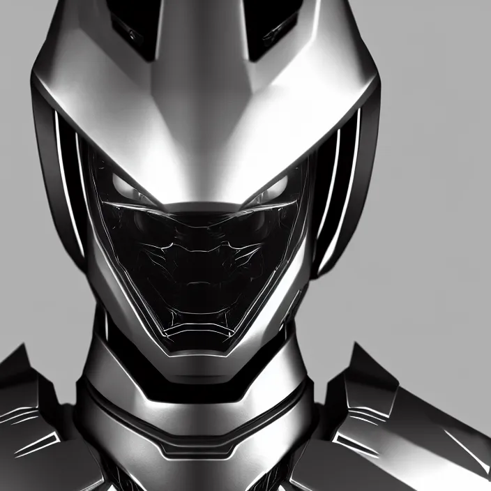Prompt: a top down shot of a character in an spaceship by nihei tsutomu, front facing the camera, dramatic black and white, modern clean reflective obsidian dark black armor, highly detailed, 3 d render, vray, octane, realistic lighting