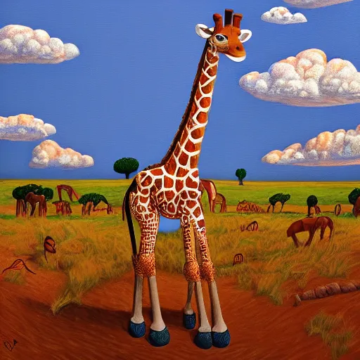 Image similar to Geoffrey the giraffe Toys”R”Us dynamic lighting, cinematic, establishing shot, extremely high detail, shining, photo realistic, cinematic lighting, intricate line drawings, 8k resolution, oil painting on canvas