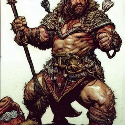 Image similar to ryan reynolds as a d & d dwarven cleric, by simon bisley