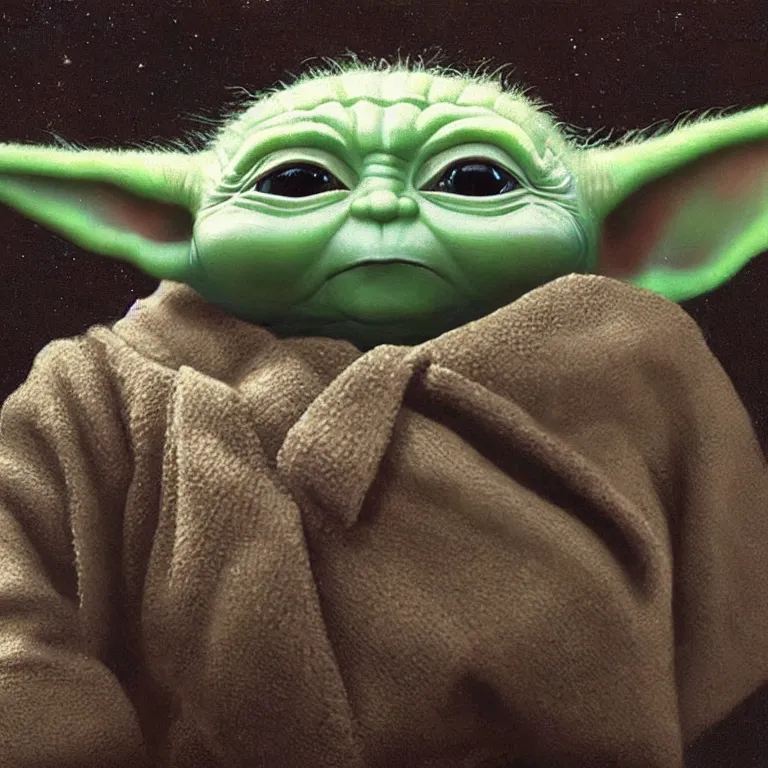 Prompt: baby yoda Painted by Vincent Van Gogh high quality 8k