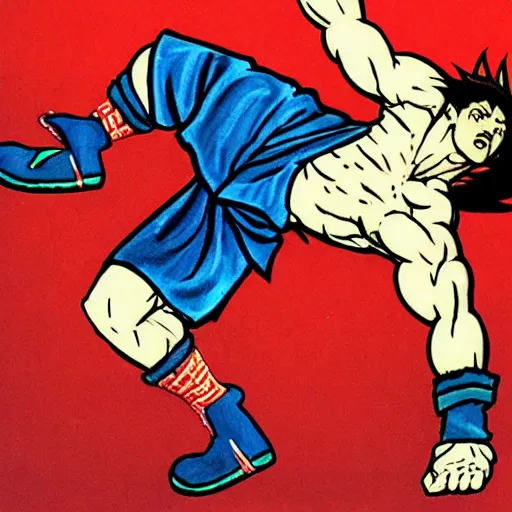 Prompt: ken from street fighter 2 doing the shinryuken move in the style of rembrandt