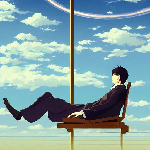 Image similar to sir reverend minister thomas bayes floating in statistics, poster art by makoto shinkai, featured on pixiv, environmental art, official art, anime, movie poster