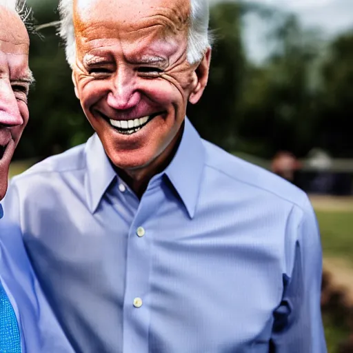 Image similar to A photo of joe biden teams up with a teenage joe biden, perfect faces, 50 mm, award winning photography