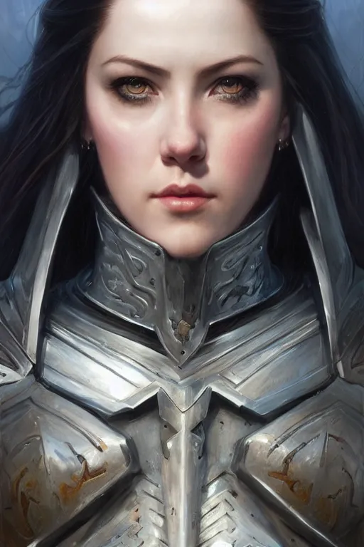 Image similar to angelawhite as a realistic fantasy knight, closeup portrait art by donato giancola and greg rutkowski, digital art, trending on artstation, symmetry!!