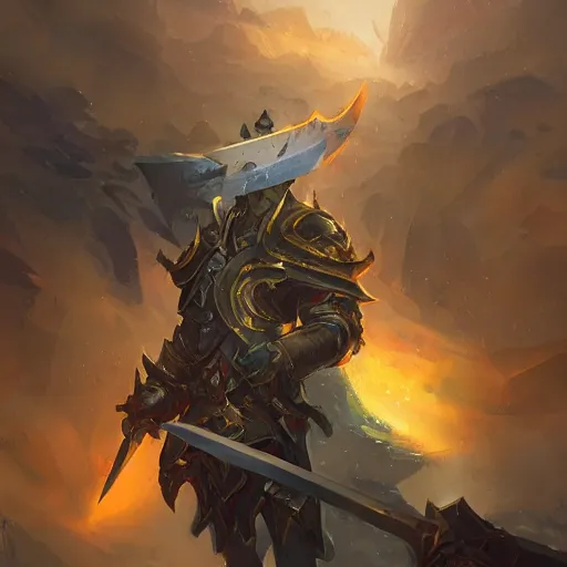 Image similar to yellow broad sword, giant sword, war blade weapon, hearthstone weapon art, by greg rutkowski