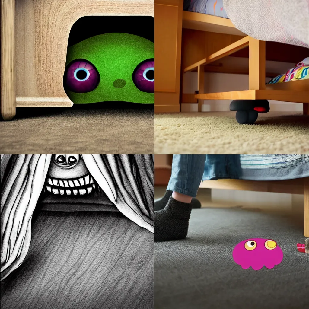 Prompt: monster under my bed