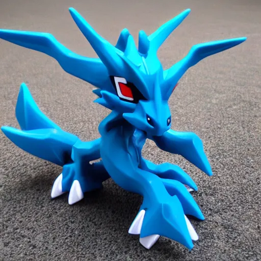 Image similar to Dialga the Pokémon, mini figure, photo, trending on artstation