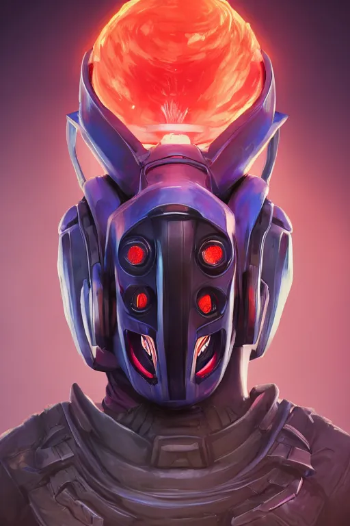 Image similar to epic mask helmet robot ninja portrait stylized as fornite style game design fanart by concept artist gervasio canda, behance hd by jesper ejsing, by rhads, makoto shinkai and lois van baarle, ilya kuvshinov, rossdraws global illumination radiating a glowing aura global illumination ray tracing hdr render in unreal engine 5