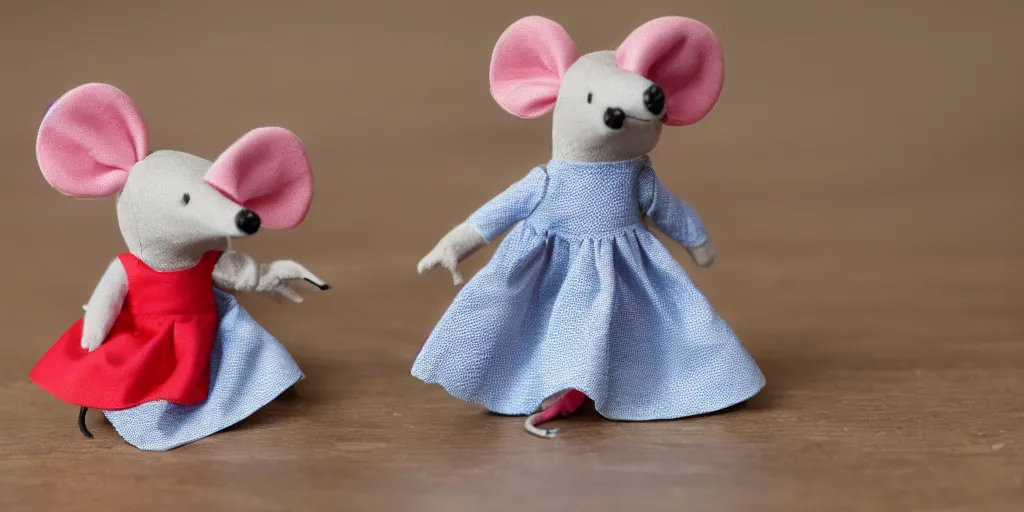 Image similar to the cutest little mouse is happy to wear a new dress