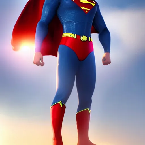 Image similar to Bad Cosplay of Superman, high quality, unreal engine 5 render, high quality render, octane render, photo realistic, ultra detail, cinematic lighting, realistic